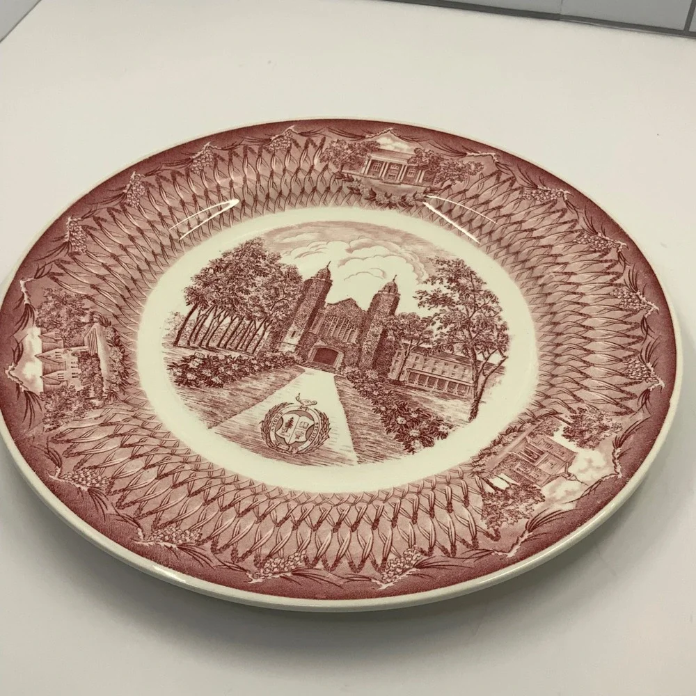 Vintage Wedgwood Bates College The Chapel 1864-1949 Ceramic Red 10.5 in